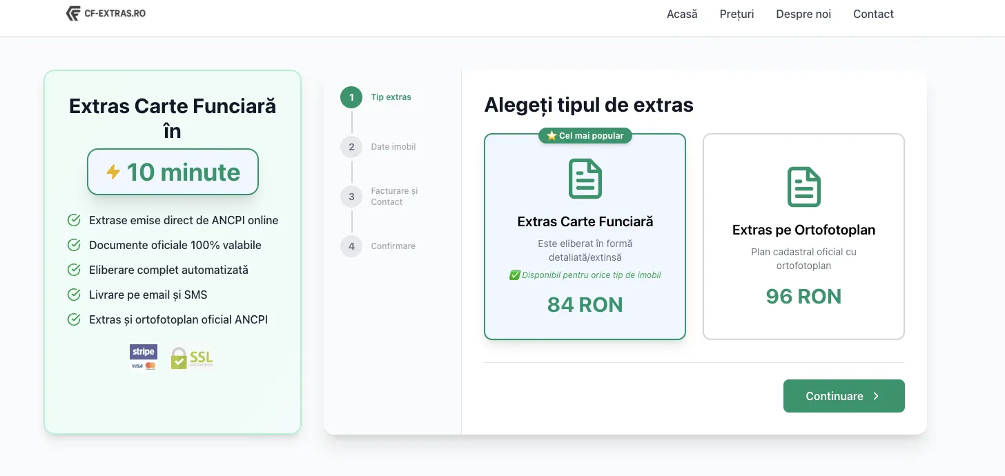 CF-Extras.ro - Platformă Extras Carte Funciară Online