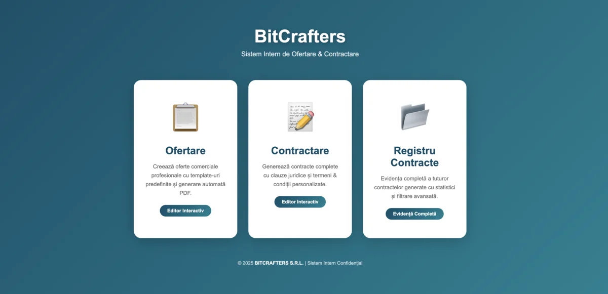 Sistem Intern Ofertare & Contractare - BitCrafters